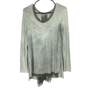 Nina Kendosa green sweater with open back size small lagenlook cozy